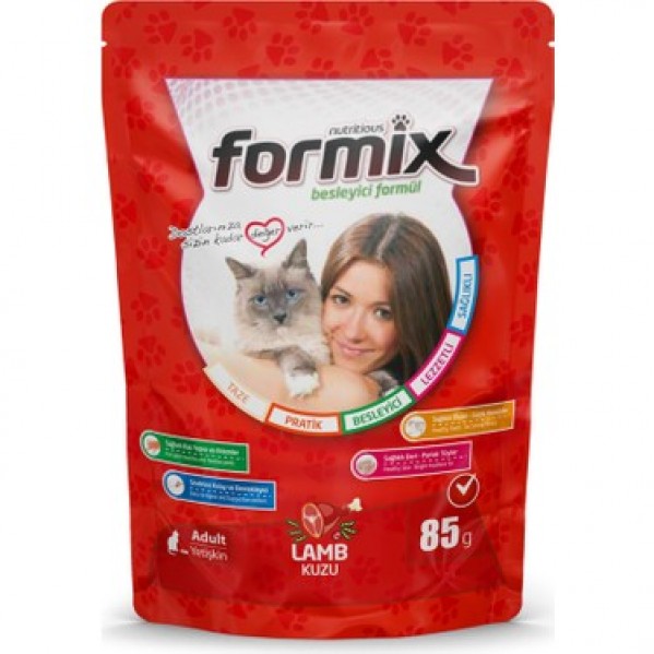 FORMİX POUCH KUZU ETLİ KEDİ YAŞ MAMA 85GR